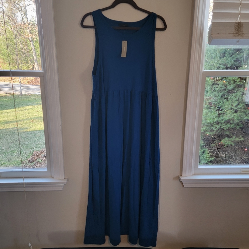 J. Crew Blue Short Sleeve Jersey Material Dress. XL